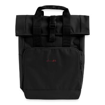 Ligne Heartbeat avec musique de clé - Sac à dos Roll Top à deux anses - noir - Devant