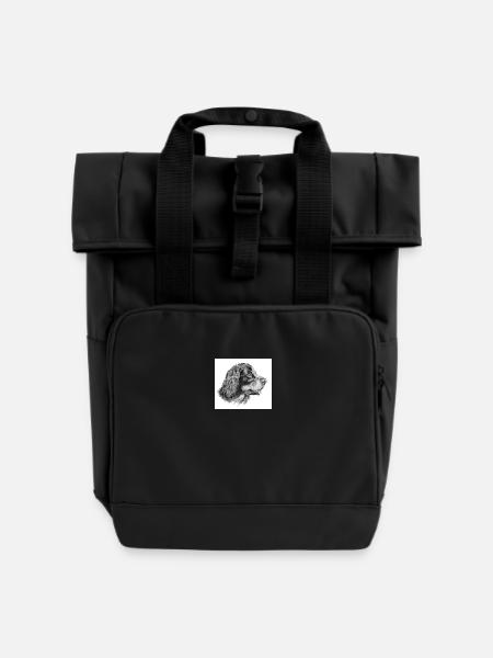 Gordon Setter Aufkleber - Rolltop Rucksack mit zwei Griffen - Schwarz