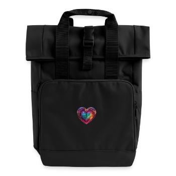 Heart for art lovers - Roll Top Backpack with Two Handles - black - Front