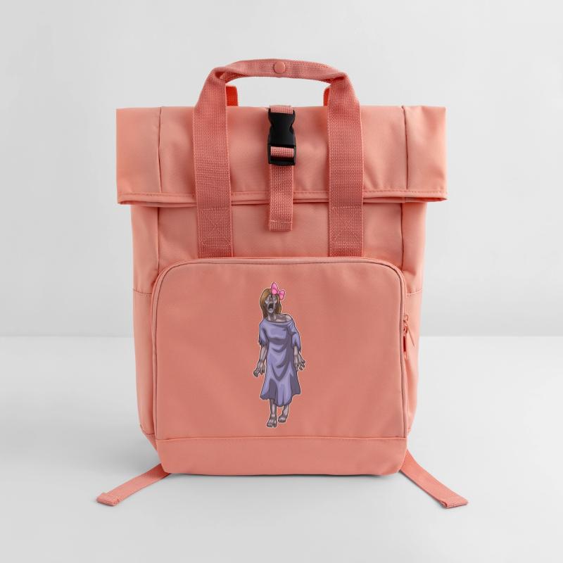 Zombie Halloween Loop Roll Top Backpack with Two Handles