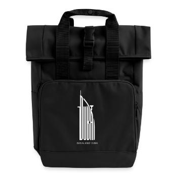 Dubai, UAE Capital Tour Tourists Emirati Vacation - Roll Top Backpack with Two Handles - black - Front