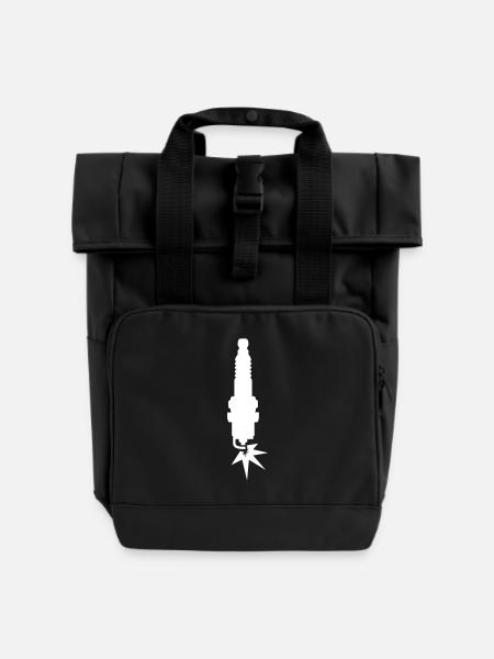 Zündkerze - Rolltop Rucksack mit zwei Griffen - Schwarz