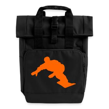 Snow boarder - Roll Top Backpack with Two Handles - black - Front