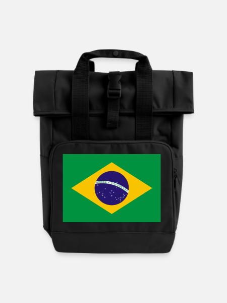 Brasilien - Rolltop Rucksack mit zwei Griffen - Schwarz