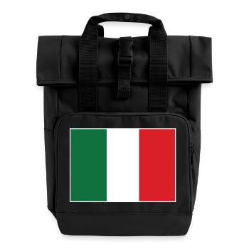 Italy Flag - Roll Top Backpack with Two Handles - black - Front
