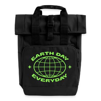 JOUR DE LA TERRE - TOUS LES JOURS - Sac à dos Roll Top à deux anses - noir - Devant