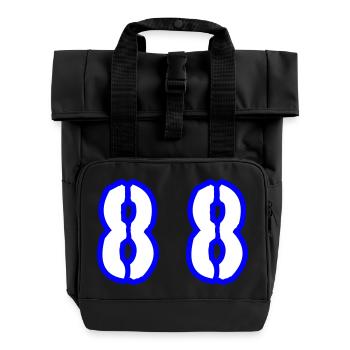 88 Number Symbol - Roll Top Backpack with Two Handles - black - Front