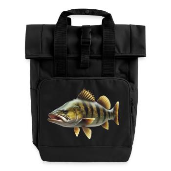Perch Fishing Spiny Knight - Roll Top Backpack with Two Handles - black - Front