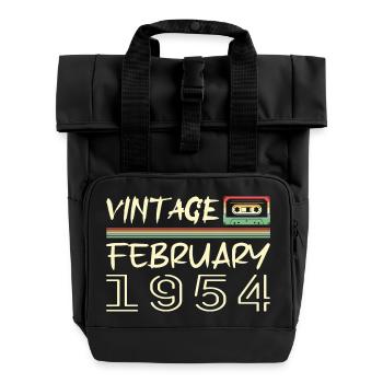 Februar 1954 Bestes Geschenk Februar 1954 - Rolltop Rucksack mit zwei Griffen - Schwarz - Vorne