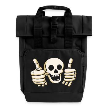 OKI Skull - Roll Top Backpack with Two Handles - black - Front