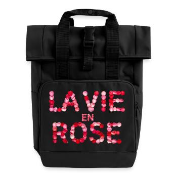 La Vie en Rose - Rolltop Rucksack mit zwei Griffen - Schwarz - Vorne