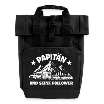 PAPITÄN ET SES PARTISANS | Embouteillage des caravanes - Sac à dos Roll Top à deux anses - noir - Devant