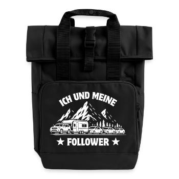 Ich und meine Follower - Caravan - Stau - Rolltop Rucksack mit zwei Griffen - Schwarz - Vorne