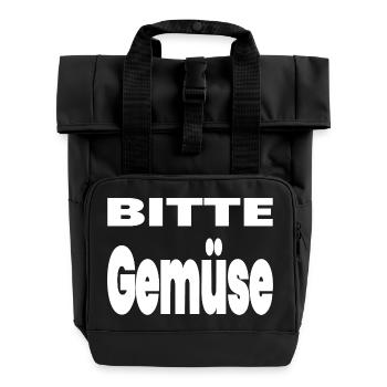 Vegetable - Roll Top Backpack with Two Handles - black - Front