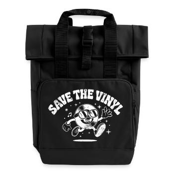 Enregistrez le vinyle - Sac à dos Roll Top à deux anses - noir - Devant