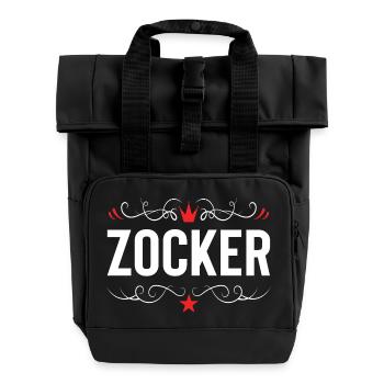 Zocker Gamer - Rolltop Rucksack mit zwei Griffen - Schwarz - Vorne
