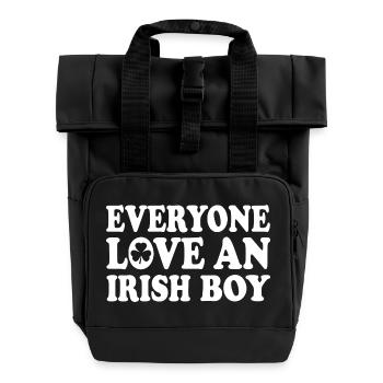 everyone loves an irish boy - Roll Top Backpack with Two Handles - black - Front
