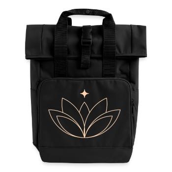 Lotus - Rolltop Rucksack mit zwei Griffen - Schwarz - Vorne