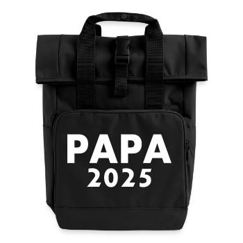 Papa 2025 - Rolltop Rucksack mit zwei Griffen - Schwarz - Vorne