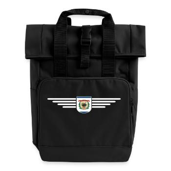 West Virginia Fan Shirt – Natur & Stolz - Rolltop Rucksack mit zwei Griffen - Schwarz - Vorne