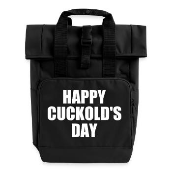 happy cuckold's day - cuckold - Roll Top Backpack with Two Handles - black - Front