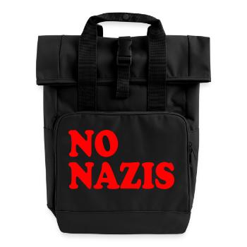 No nazis - Roll Top Backpack with Two Handles - black - Front