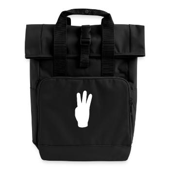 drei Finger Gruß freiheit - Rolltop Rucksack mit zwei Griffen - Schwarz - Vorne