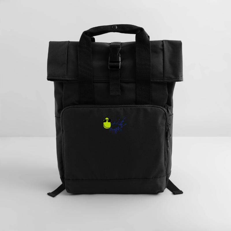 Cool Egg head / Cool Eierkopf (3c) Roll Top Backpack with Two Handles