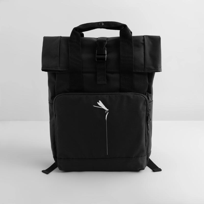 Zen-Libelle – Minimalistischer Kachimushi-Geist Rolltop Rucksack mit zwei Griffen