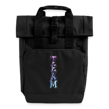 Team - Roll Top Backpack with Two Handles - black - Front