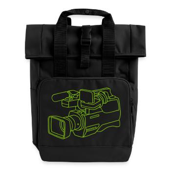 Video Kamera - Rolltop Rucksack mit zwei Griffen - Schwarz - Vorne