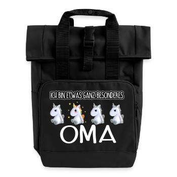 OMA - Toll - Rolltop Rucksack mit zwei Griffen - Schwarz - Vorne