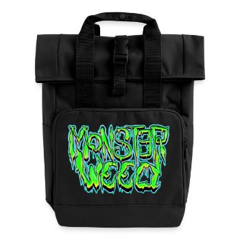 monster weed - Roll Top Backpack with Two Handles - black - Front