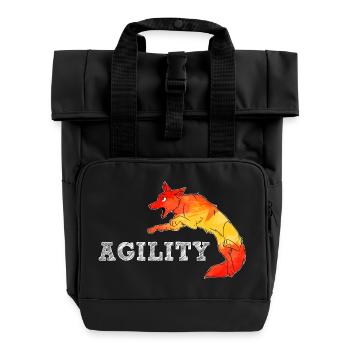 Beweglichkeit Grenze Spanien - Rolltop Rucksack mit zwei Griffen - Schwarz - Vorne