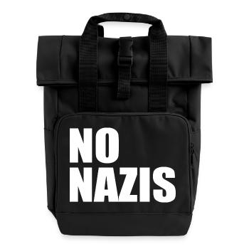 No nazis - Roll Top Backpack with Two Handles - black - Front