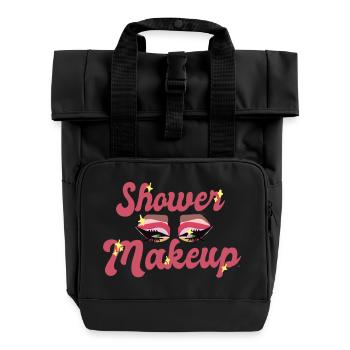 Dusch-Make-up - Rolltop Rucksack mit zwei Griffen - Schwarz - Vorne