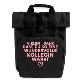 Beste Kollegin Abschied Jobwechsel Rente - Rolltop Rucksack mit zwei Griffen - Schwarz - Vorne