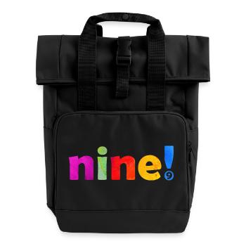 NINE 9 YEARS 9TH BIRTHDAY - Roll Top Backpack with Two Handles - black - Front