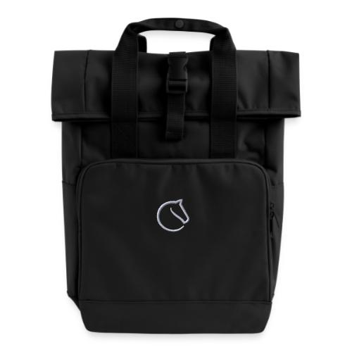 embroidered lichess logo - Roll Top Backpack with Two Handles