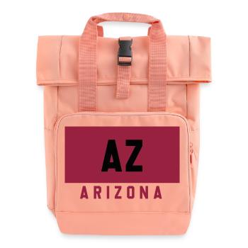 Arizona AZ Logo in burgundy & black - Roll Top Backpack with Two Handles - chintz rose - Front