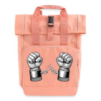 BE FREE [Black & White] - Sac à dos Roll Top à deux anses - rose liberty - Devant