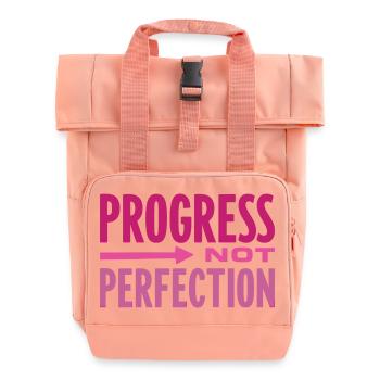 Progress Not Perfection Fortschritt zählt - Rolltop Rucksack mit zwei Griffen - Chintzrosa - Vorne