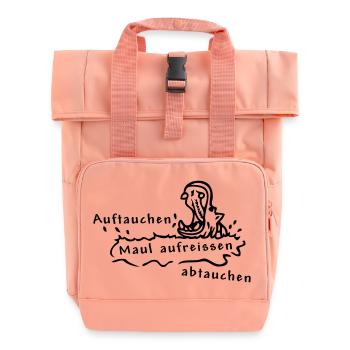 Hippo, Nilpferd, Spruch - Rolltop Rucksack mit zwei Griffen - Chintzrosa - Vorne