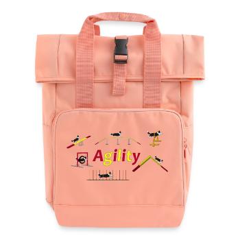 Agility equipment with Titel.png - Roll Top Backpack with Two Handles - chintz rose - Front