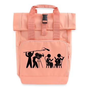 Fernsehen Studio Talkshow - Rolltop Rucksack mit zwei Griffen - Chintzrosa - Vorne