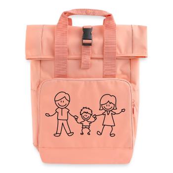 bambino - Zaino con apertura rolltop e due maniglie - rosa antico - Fronte