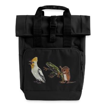Die Polonaise oder Vogel, Frosch und Maus - Rolltop Rucksack mit zwei Griffen - Schwarz - Vorne