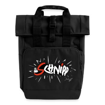 Schnipp Hoodie - Rolltop Rucksack mit zwei Griffen - Schwarz - Vorne