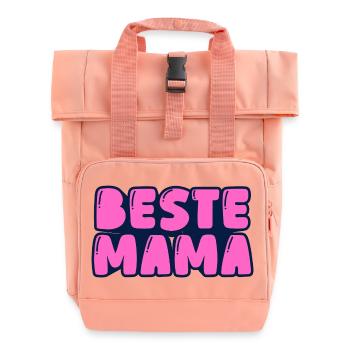 beste Mama - Rolltop Rucksack mit zwei Griffen - Chintzrosa - Vorne