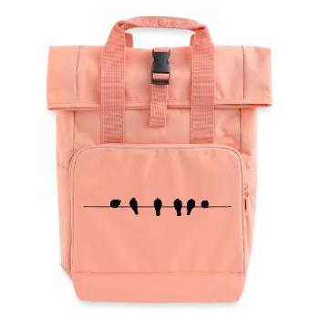 Vögel auf Leitung - Rolltop Rucksack mit zwei Griffen - Chintzrosa - Vorne